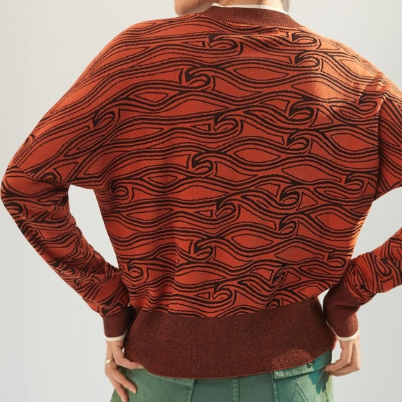 Scotch and Soda Anthropologie Rust Flame Sweater XS New Without Tags - Picture 4 of 16